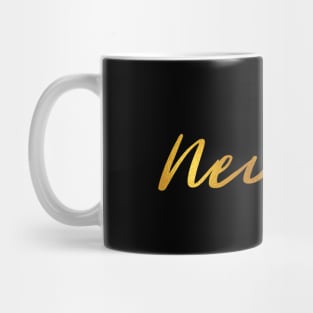 Nevaeh Name Hand Lettering in Faux Gold Letters Mug